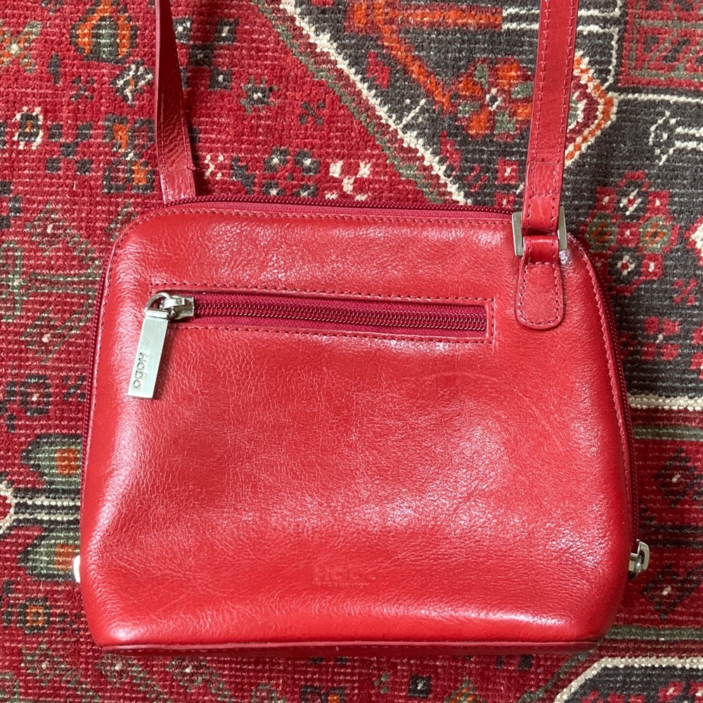 HOBO Cherry Red Leather Crossbody Bag